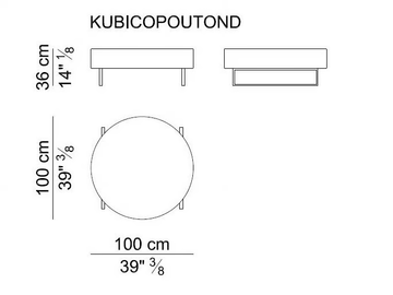KUBICO - Upholstered round pouf by i 4 Mariani - view 3